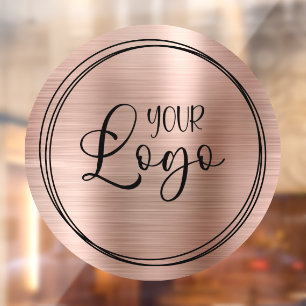Autocollant Pour Fenêtre Logo sur trois anneaux noirs avec Rose Gold Foil