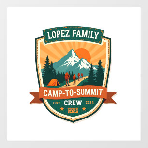 Autocollant Pour Fenêtre Lopez Family Camp-To-Summit Crew Vintage Randonnée