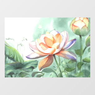 Autocollant Pour Fenêtre Lotus Aquarelle