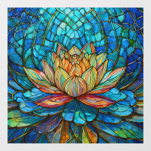 Autocollant Pour Fenêtre lotus rose tropical 3 vitraux