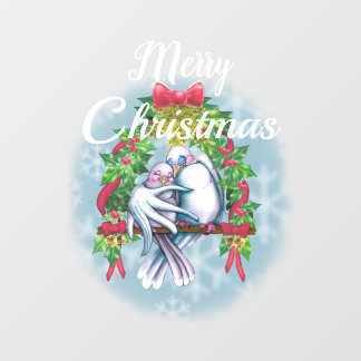 Autocollant Pour Fenêtre Love Doves Joyeux Noël Fenêtre Clin