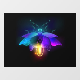 Autocollant Pour Fenêtre Lucioles néon sur fond noir