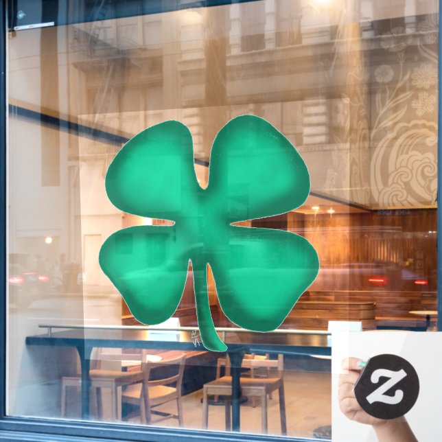 Autocollant Pour Fenêtre Lucky 4 Leaf Irlandais Clover fenêtre agrafe bâton (Fenêtre de café)