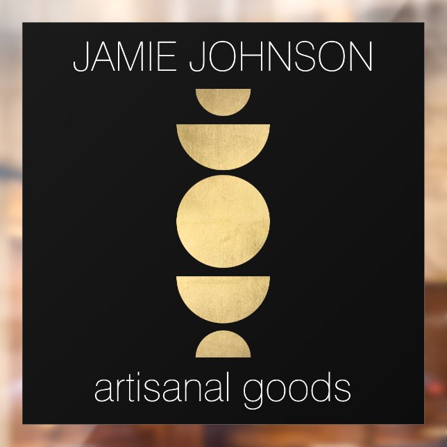 Autocollant Pour Fenêtre Lune Abstraite Phases Géométrique Art Boutique Noi (Feuille 2)