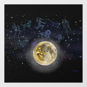 Autocollant Pour Fenêtre Lune et constellations