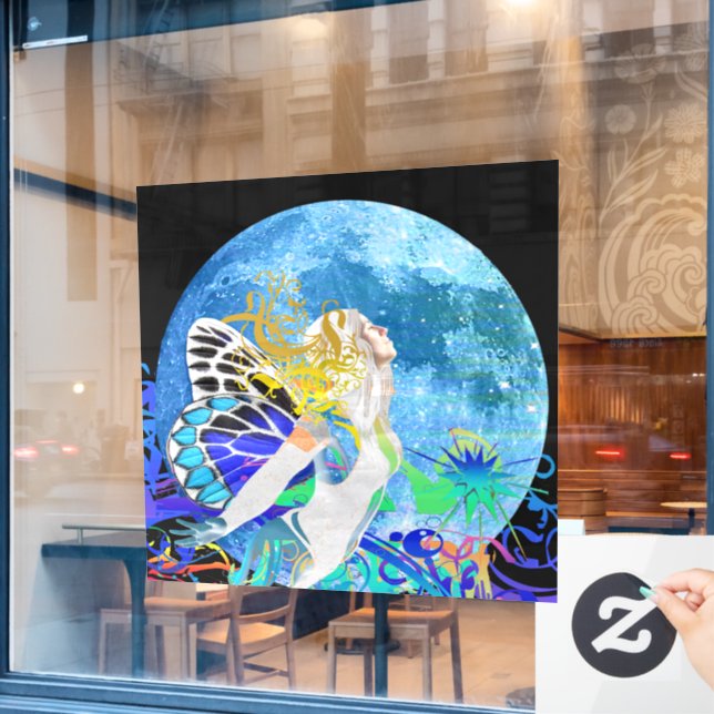Autocollant Pour Fenêtre Lune Fairy (Fenêtre de café)