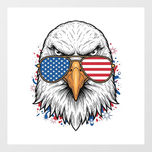 Autocollant Pour Fenêtre Lunettes de soleil aigle patriotique Vintage Vecto