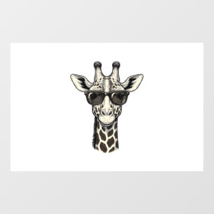 Autocollant Pour Fenêtre Lunettes de soleil de girafe cool T-shirt à gravur