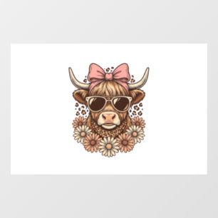 Autocollant Pour Fenêtre Lunettes de soleil de vache des Highlands mignonne