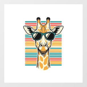 Autocollant Pour Fenêtre Lunettes de soleil girafe vintage vecteur rayure r
