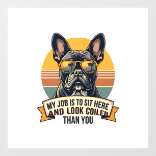 Autocollant Pour Fenêtre Lunettes de soleil vintage pour bouledogue françai