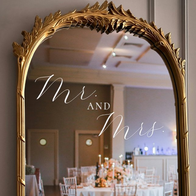 Autocollant Pour Fenêtre M. et Mme Elegant Mariage de script (Mr. and Mrs. Elegant Script Wedding Window Cling)