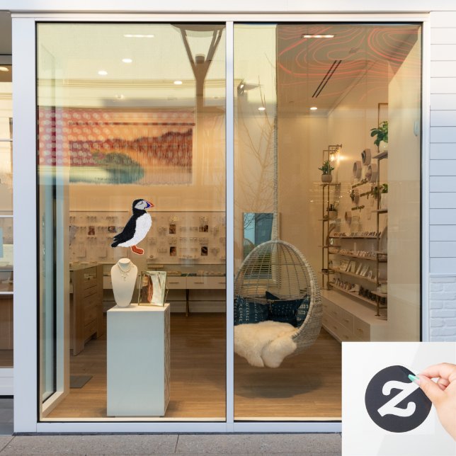 Autocollant Pour Fenêtre Macareux moderne joyeux (Vitrine du magasin)