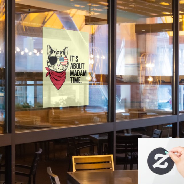 Autocollant Pour Fenêtre Madame le Président du temps 2024 Rassemblement Ka (Fenêtre du restaurant)