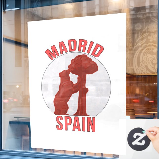 Autocollant Pour Fenêtre Madrid Espagne (Fenêtre de café)
