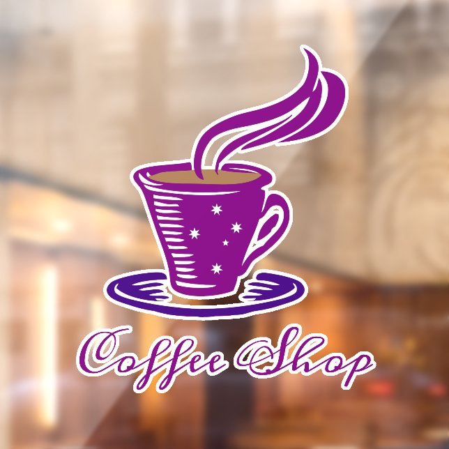 Autocollant Pour Fenêtre Magasin de café (Feuille 2)