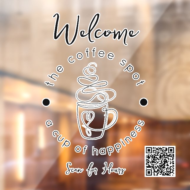 Autocollant Pour Fenêtre Magasin de café personnalisé Ajoutez votre logo Mo (Feuille 2)