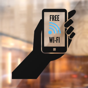 Autocollant Pour Fenêtre Magasin de Donuts au Café avec Wi-Fi Gratuit Télép
