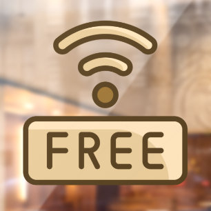 Autocollant Pour Fenêtre Magasin de Donuts au Café Wi-Fi Gratuit Entreprise
