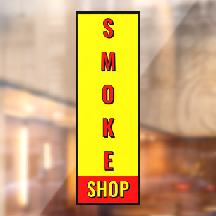 Autocollant Pour Fenêtre Magasin de Fumée Rouge Jaune Noir Publicité
