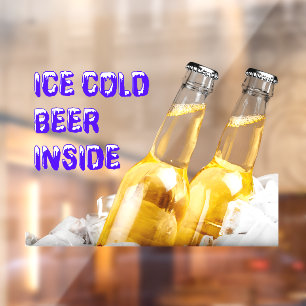Autocollant Pour Fenêtre Magasin De Proximité Bière Fraîche À L'Intérieur