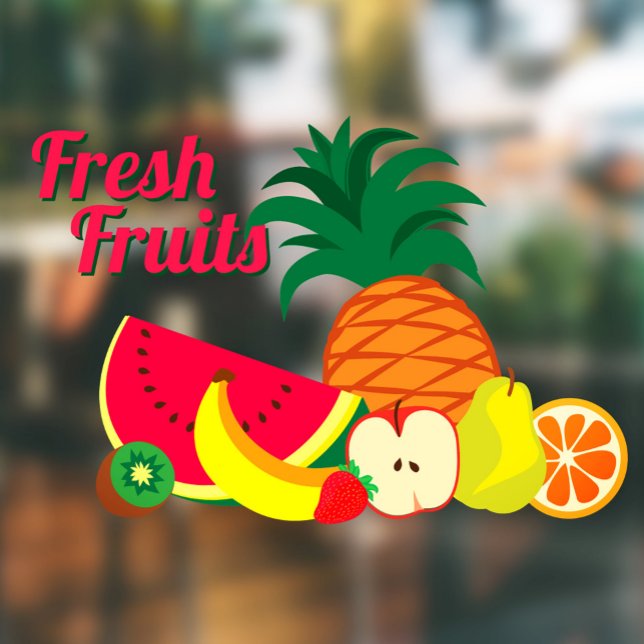 Autocollant Pour Fenêtre Magasin d'entreprise de marché de fruits frais per (Créateur téléchargé)