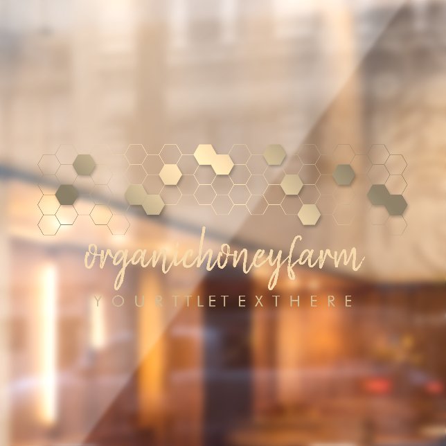 Autocollant Pour Fenêtre Magasin Honeypeb Gold Apiary (Feuille 2)