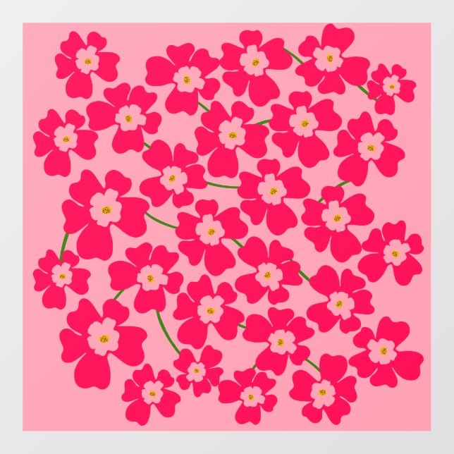 Autocollant Pour Fenêtre Magenta Pink Fantaisie Flower Power  (Feuille)