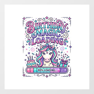 Autocollant Pour Fenêtre Magie d'anniversaire de licorne Chargement Marketp