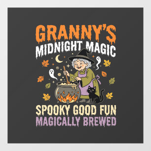 Autocollant Pour Fenêtre Magie du Chaudron de Mamie Halloween