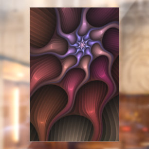 Autocollant Pour Fenêtre Magique brillant Abstrait rayé coloré Fractal