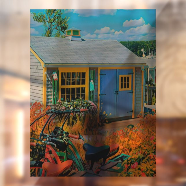 Autocollant Pour Fenêtre Magnifique peinture cycliste (Feuille 2)