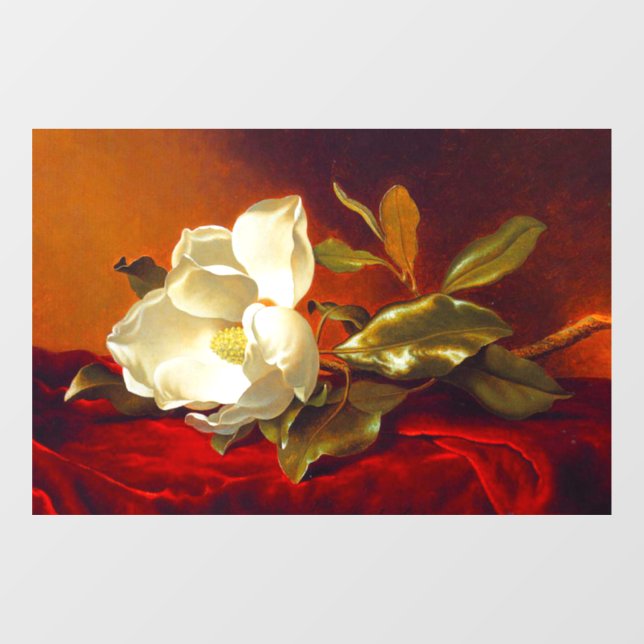 Autocollant Pour Fenêtre Magnolia sur Red Velvet Martin Johnson Heade (Feuille)