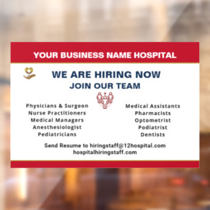 Autocollant Pour Fenêtre Maintenant embaucher de l'aide Employé Recherché