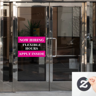 Autocollant Pour Fenêtre Maintenant, nous embauchons Aide recherchée Entrep