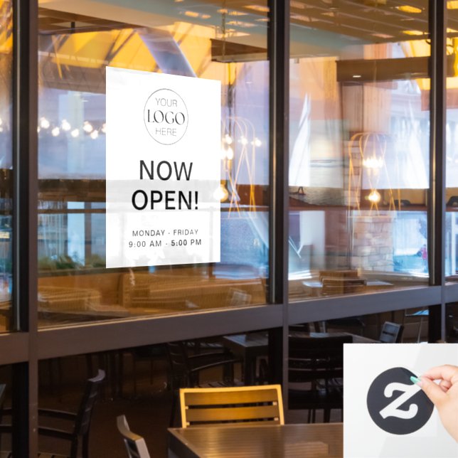 Autocollant Pour Fenêtre Maintenant Ouvert | Heures d'Ouverture de l'Entrep (Fenêtre du restaurant)