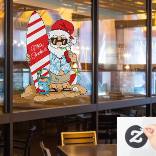 Autocollant Pour Fenêtre maison de plage festive ou Père Noël d'entreprise