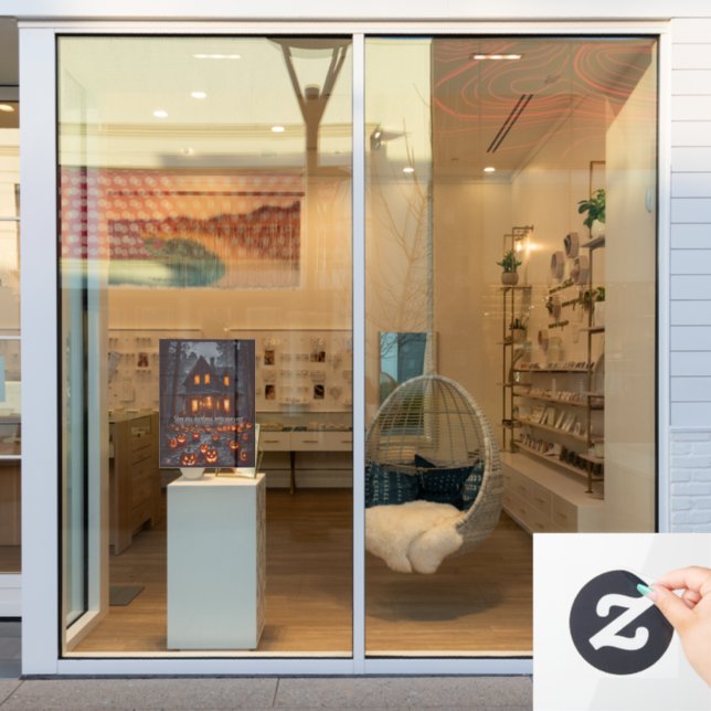 Autocollant Pour Fenêtre Maison hantée - Halloween (Vitrine du magasin)