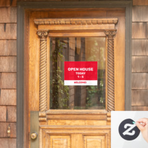 Autocollant Pour Fenêtre Maison ouverte rouge et blanche