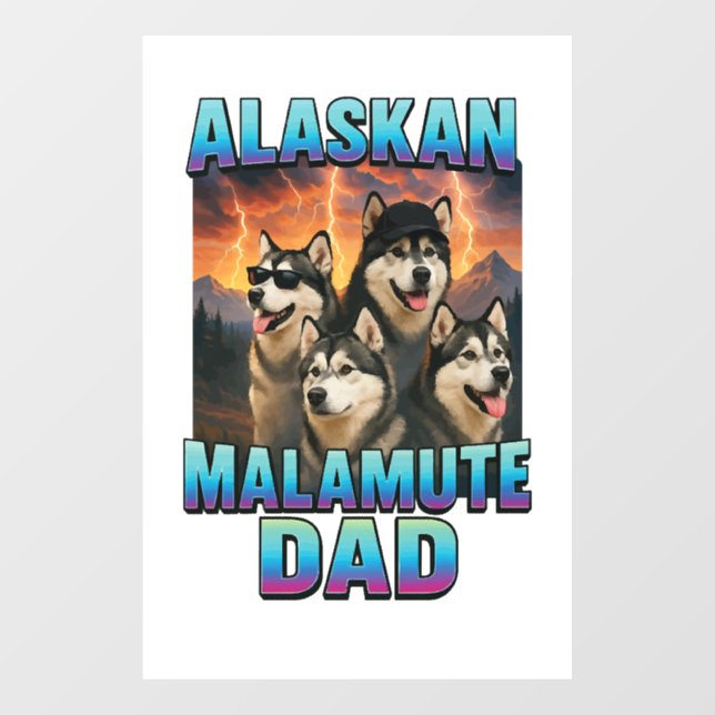 Autocollant Pour Fenêtre Malamute d'Alaska (Feuille)