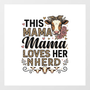 Autocollant Pour Fenêtre Mama Aime Son Troupeau Vintage Cow Maman Conceptio