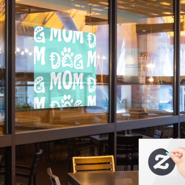 Autocollant Pour Fenêtre Maman Chien (Fenêtre du restaurant)