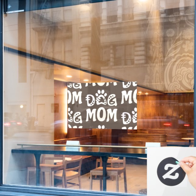 Autocollant Pour Fenêtre Maman Chien (Fenêtre de café)