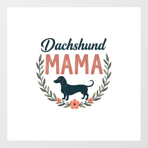 Autocollant Pour Fenêtre Maman teckel vintage amoureux des chiens floraux v