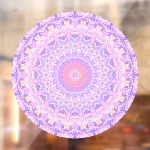 Autocollant Pour Fenêtre Mandala bohème hippie coloré et complexe