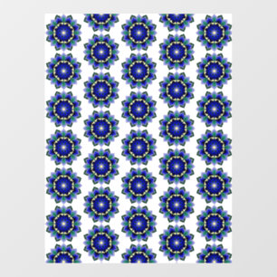 Autocollant Pour Fenêtre Mandala Motif 02 en bleu