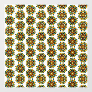 Autocollant Pour Fenêtre Mandala Motif 2002 en jaune et bronzette