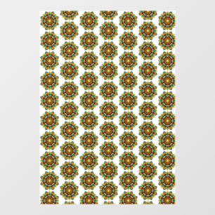 Autocollant Pour Fenêtre Mandala Motif 2002 en jaune et bronzette