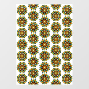 Autocollant Pour Fenêtre Mandala Motif 2002 en jaune et bronzette
