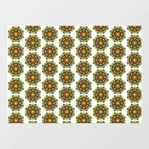 Autocollant Pour Fenêtre Mandala Motif 2002 en jaune et bronzette